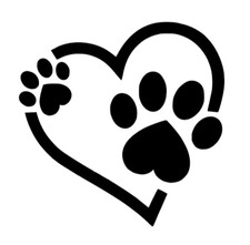 Heart Love Pup Paw Vinyl Decal Sticker Waterproof Outdoor Car Laptop Window Mug