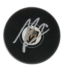 TANNER PEARSON VEGAS GOLDEN KNIGHTS NHL SIGNED AUTOGRAPHED LOGO PUCK COA