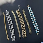 Lot 6 Vintage Trifari Monet Napier & Other Goldtone bracelets