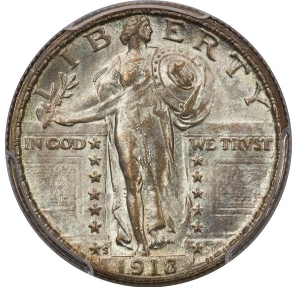 1918/7-S 25C Standing Liberty Quarter PCGS MS64FH