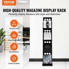 Foldable Magazine Display Rack - Portable Brochure Holder Stand for Trade Shows
