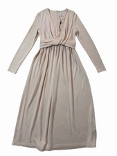 Acler US 8 Blush Draped Maxi Dress Long Sleeve Formal Wedding Guess Minimalist