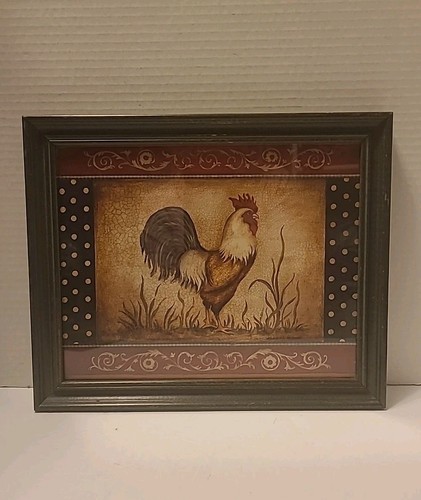 Kimberly Poloson Wood Framed Rooster Prints Set Of 2 - 11 1/4" x 9 1/4" - Picture 3 of 14