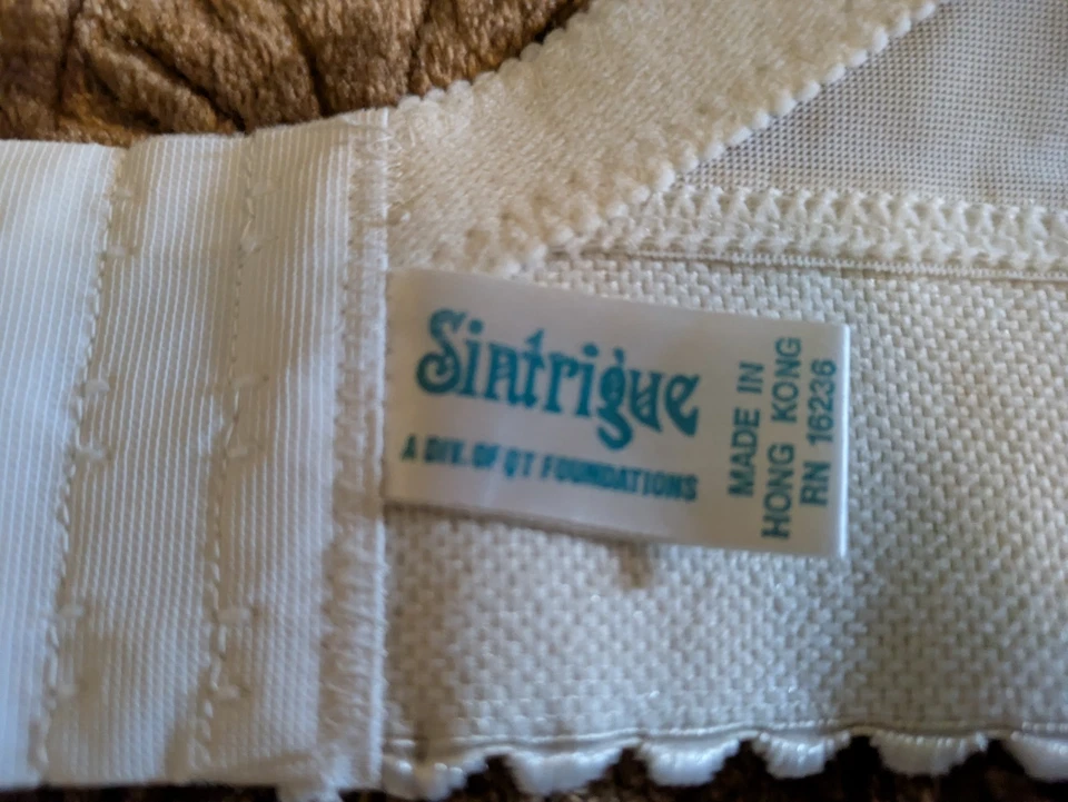 Top corsé bustier vintage, marfil, deshuesado, 34B, exterior satinado Foto 3 de 4