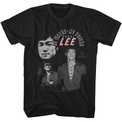 Bruce Lee Be Water American Classics Kurzarm T-Shirt Herren Schwarz, Regular