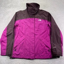 North Face Jacket Womens Medium Purple Brown HyVent Waterproof Coat Vented