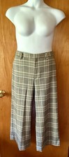 NWT Banana Republic Plaid Wide Leg with Stretch Cropped Pants Size 12