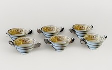 Six Wedgwood Gold Florentine Soup Coupes Great Condition ❤️