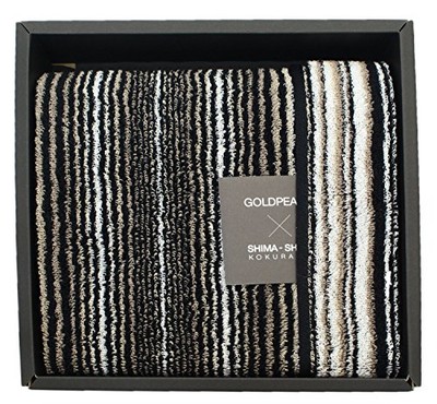 Imabari Towel Iori Shima-Shima (Kokura-Ori) Face Towel Japan - Black&White NEW