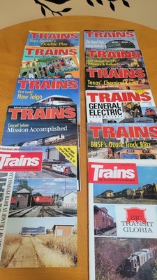 Vtg 1983 1987 1999 TRAINS Magazine Lot 11 Issues Collectors California Clean