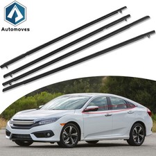 For Honda Civic 2006-2011 Black Window Moulding Trim Weatherstrip Seal Belt 4pcs