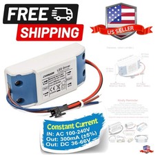 LED Driver 300mA Constant Current Output 36V-66V Input 100-240V AC-DC 12-20 x...
