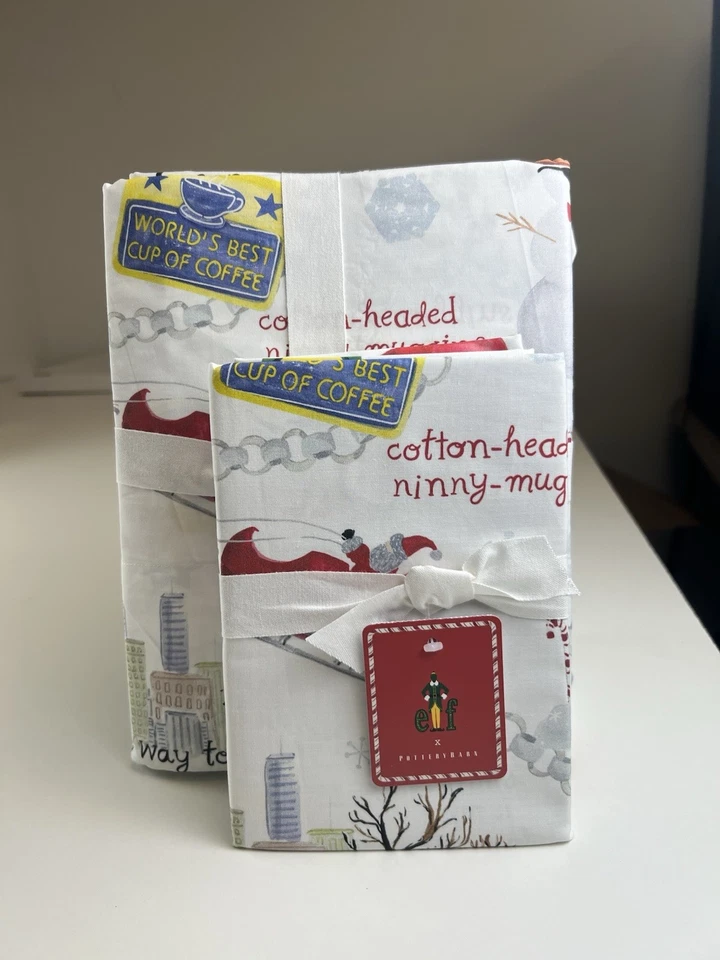 Pottery Barn Elf Sheet Set -  King - Holiday Festive Buddy + 2 King Pillowcases - Image 2 of 4