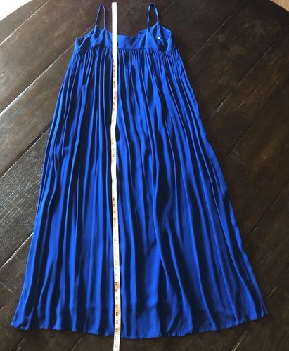 Phisique du Role Blue Pleated Shift Dress Italian Designer Back Tie Sz S/M? - Picture 9 of 10