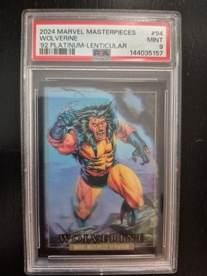 2024 UD MARVEL MASTERPIECES '92 PLATINUM LENTICULAR #94 WOLVERINE PSA 9