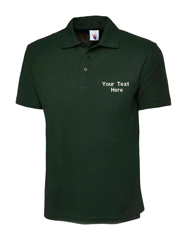 Personalised Custom Embroidered Classic Polo Shirt your text unisex workwear - Image 4 of 4