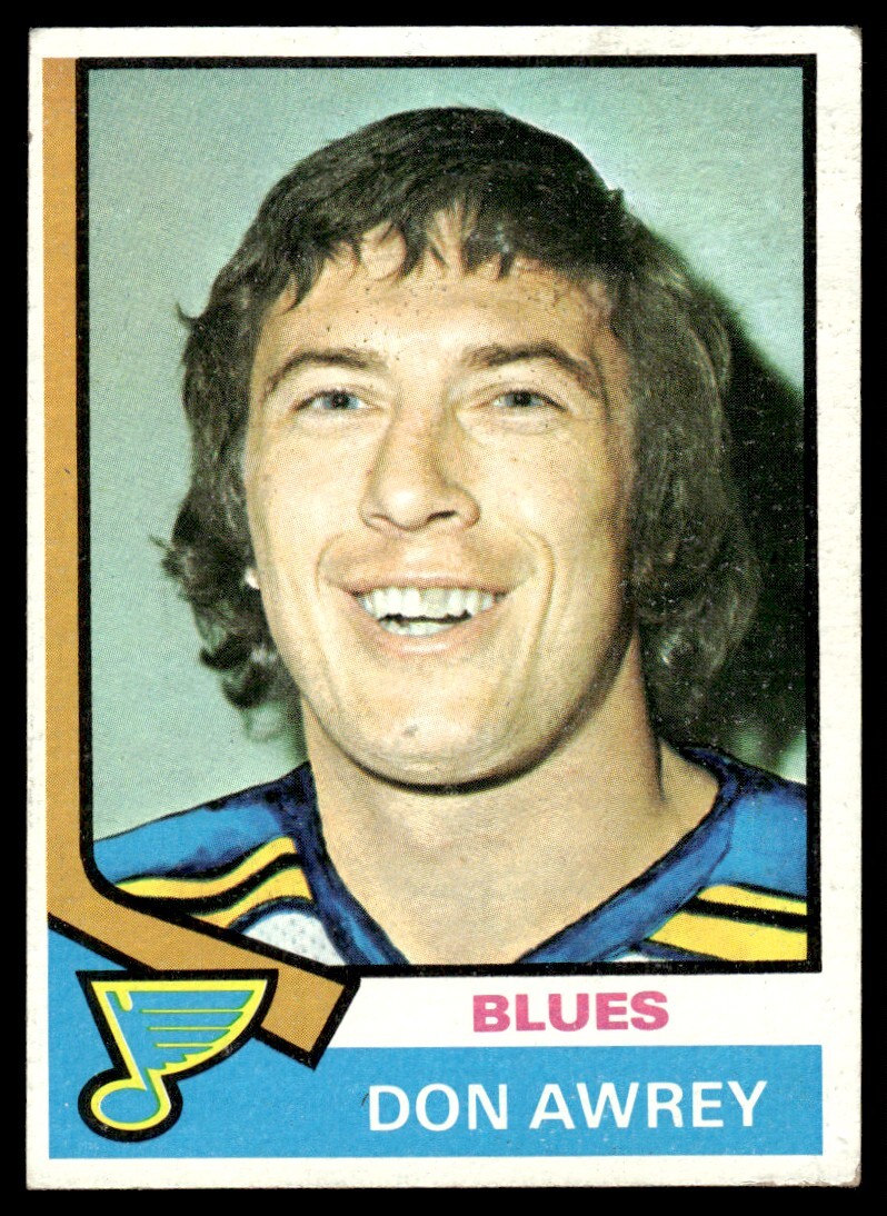 1974-75 Topps Hockey Card Don Awrey St. Louis Blues #80 EX
