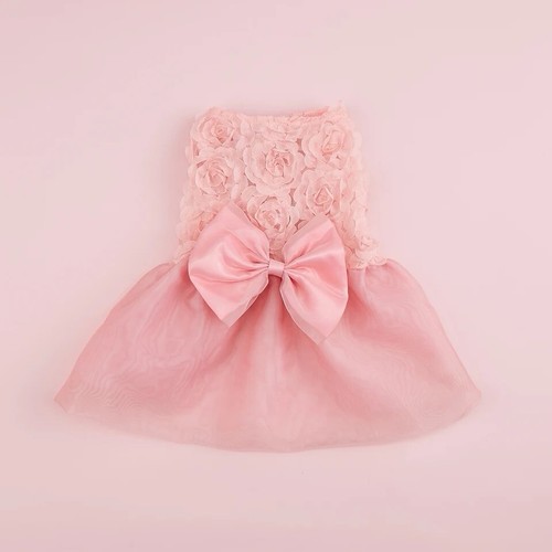 Pink Pet Skirt Dress Luxury Fashion Dog Party Clothes Female Cats Clothing Small - Picture 3 of 5
