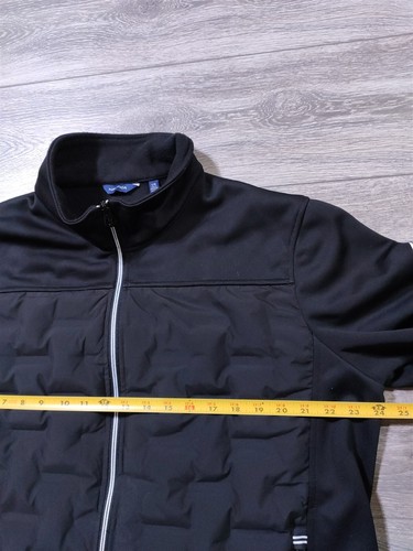 Nautica Jacket Adult Large Black Full Zip Mixed Media Rain Resistant Mens - Picture 4 of 7