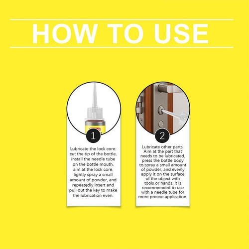 Graphite Lubricant -Lock Cylinder Lube Powder Lock Key Smooth Maintenance^ - Picture 15 of 19