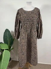 The Get Women's Plus Size Scoop Back Midi Dress with Long Sleeves, Size 1X