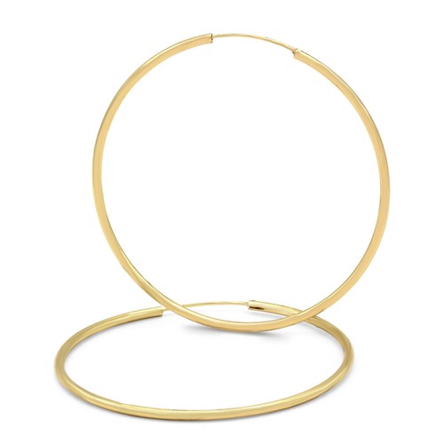 Women Hoop Earrings 14K Gold Plated 2 mm 25 - 70 mm USA SHIPPING - Picture 5 of 7