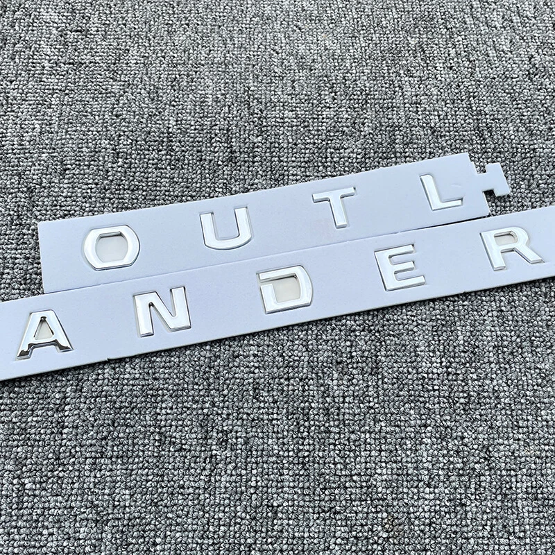 Placa de identificación emblema deportivo plateado con letra para Mitsubishi Outlander Hood Foto 2 de 4