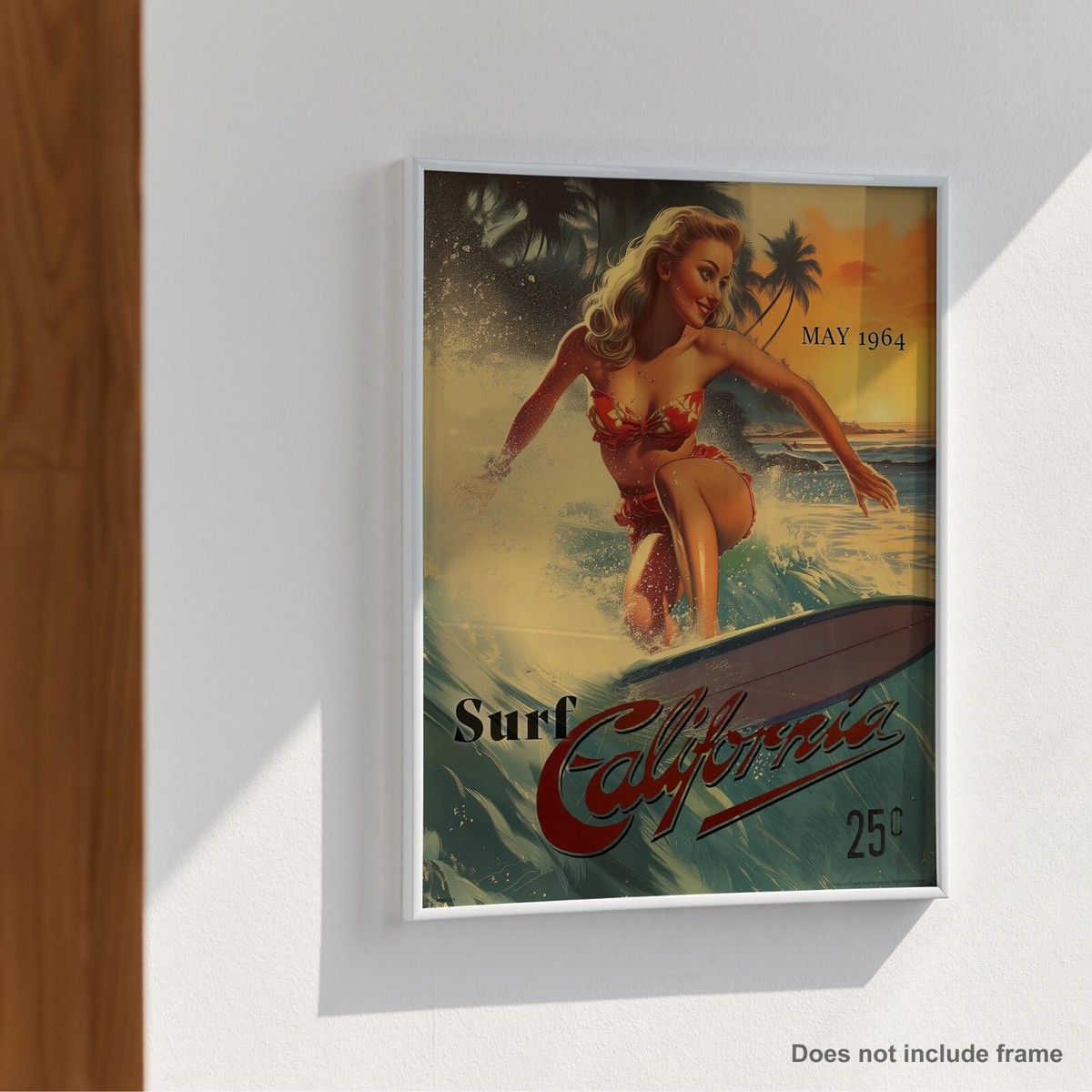 Targa In Latta Vintage 30,5x20,3 Cm - Poster Ocean Girl Con Sirena Pin Up - Decorazione Per Bar, Casa, Caffetteria, Garage