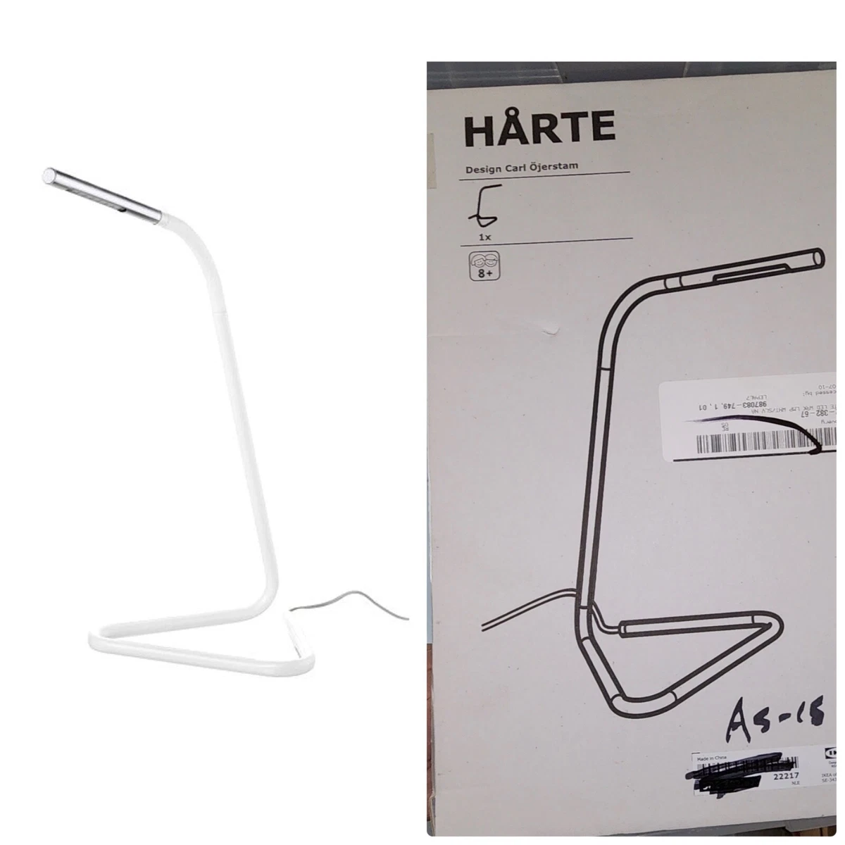 Ikea harte 2024 lamp white
