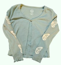 Girl's Wonder Nation Green Open Sweater w/ Butterflies on Sleeves - Size XS 4-5