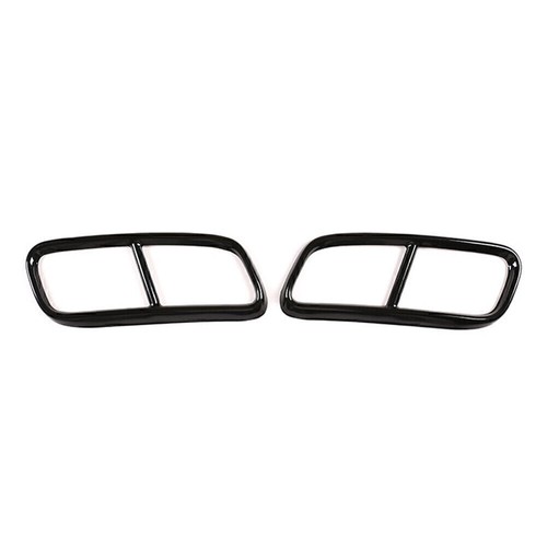 For Audi Q7 16-19 Rear Exhaust Muffler Tail Pipe Cover Trim Black Stainless - Picture 2 of 9