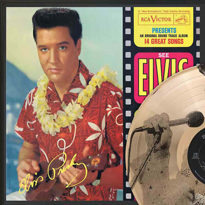 Elvis Presley Blue Hawaii Framed Laser Etched Picture LP Display