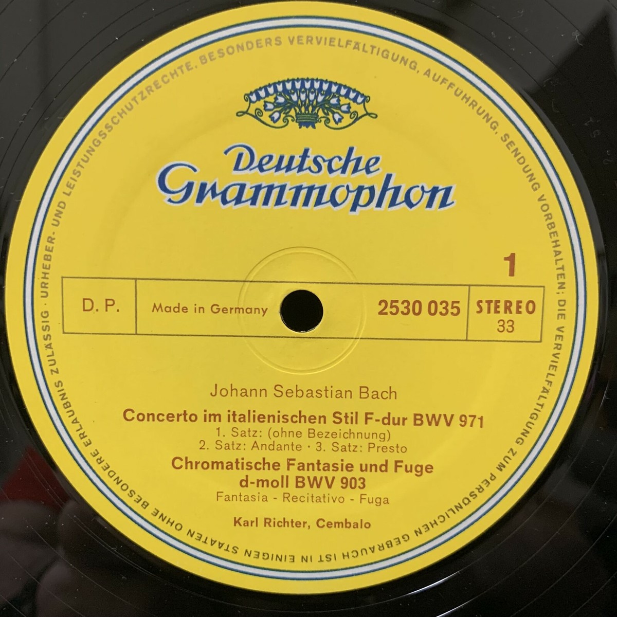 BACH Italian Concerto & Works - KARL RICHTER harpsichord - DG ST