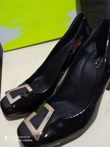 Scarpe originali Gucci in pelle Fibbia Dorata 37 Shoes Donna Woman 9cm |  eBay