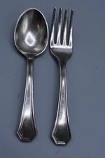 Reed & Barton SIERRA Baby Spoon 4-1/8" Baby Fork 4-1/2" Silver-plate No Monogram