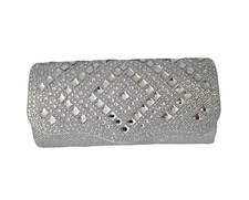 Silver Sequins Beaded Evening Clutch