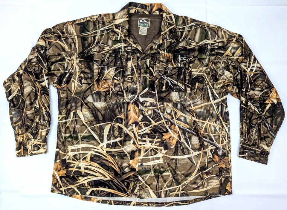 Drake Waterfowl Advantage Max-4 HD Camo Button Down Shirt, Men 3XL, Hunting Duck - Image 2 of 4