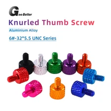 UNC 6#-32*5.5 Anodized Aluminum Color Knurled Thumb Screw For DIY Computer Case