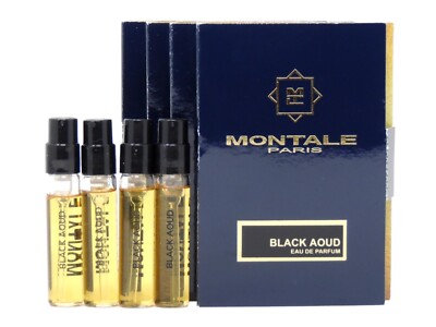 MONTALE PARIS BLACK AOUD EDP 2.0ml .06fl oz x 4 COLOGNE PERFUME SPRAY SAMPLES