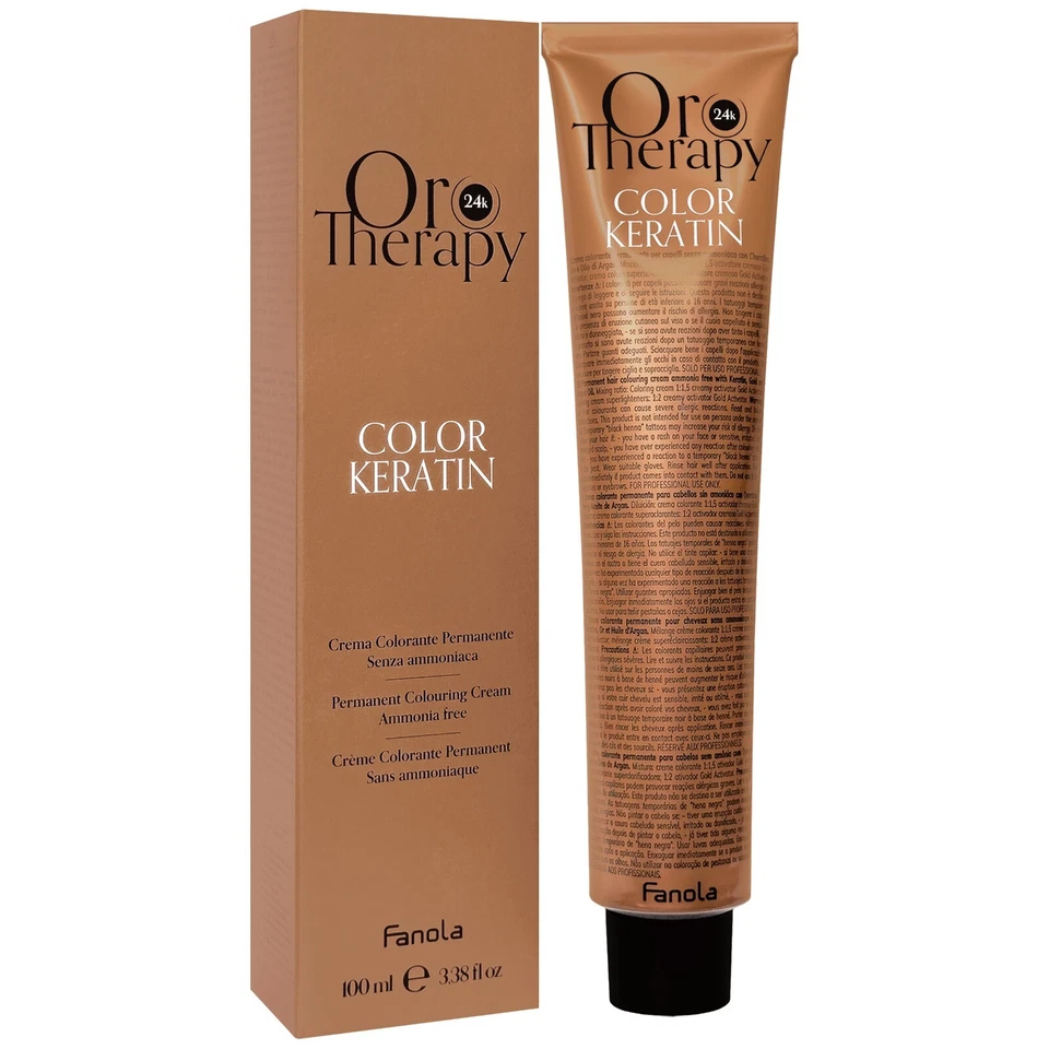 Fanola Oro Therapy Color Keratin Oro Puro 100ml, Ammoniakfreies Haarfärbemittel