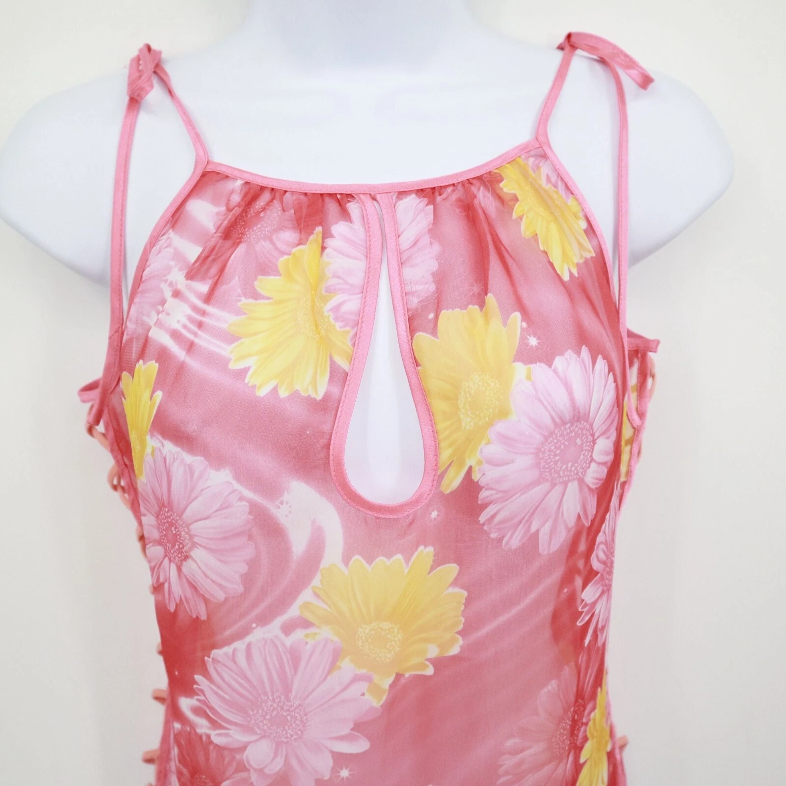 UNDERCOVER M.S.M Body Secret abito trasparente donna M rosa Y2K Bloomcore hippie retrò bambinaia