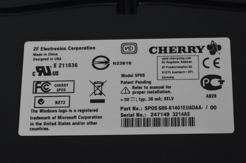 Cherry SPOS G86-61401EUADAA USB Programmable Multifunction POS Keyboard - Picture 8 of 8