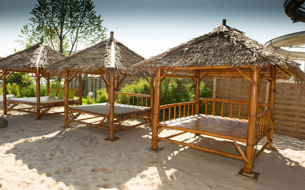 thailndischer Bambus Pavillon Sala Sonneninsel Gartenmbel Lounge  Sonnenliege | eBay