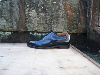 JOSEPH CHEANEY OXFORD SCHUHE VINTAGE SCHWARZ LEDER UK7 HERREN T-SHIRTS TOP ZUSTAND