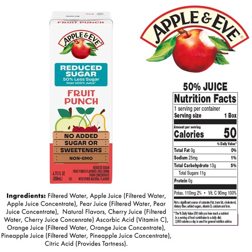 Apple & Eve Juice Reduced Sugar Variety Pack, 6.75 fl. oz., 40 pk. - Picture 4 of 5