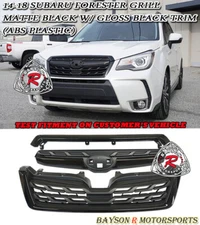 Fits 14-18 Subaru Forester OE-Style Matte Black Front Grille (ABS)
