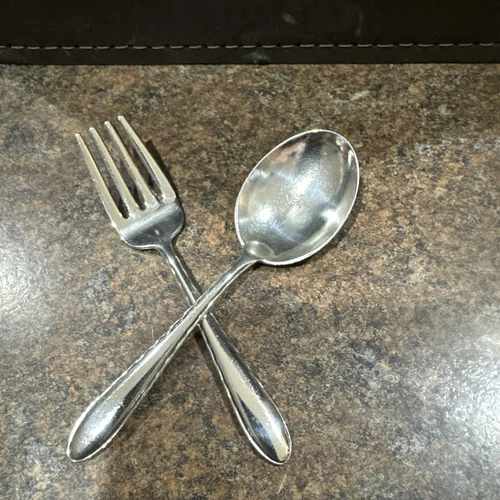 Towle Sterling SILVER FLUTES Baby Spoon and Fork No Monogram