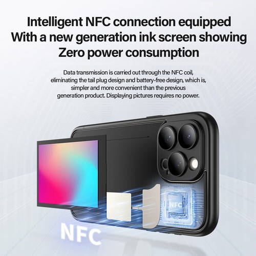 Ink Screen Smart abnehmbare Hülle für iPhone15 15Pro Bilder NFC Übertragung - Bild 4 von 13