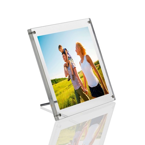 Clear Acrylic L Photo Frame 5x7" Sign Holder Portrait/Landscape Desktop Stand - Picture 4 of 26