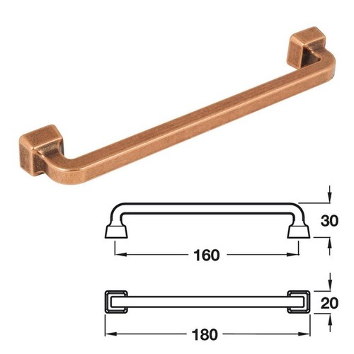 Designer Modern Copper Finish Pull Handle Range Collection Kitchen